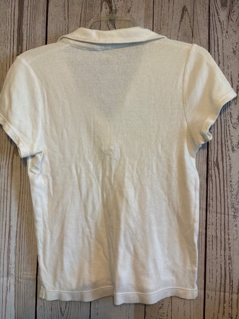 Abercrombie & Fitch White Preppy Women's  Polo Shirt Size Large - Picture 4 of 5